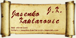 Jasenko Kaplarović vizit kartica